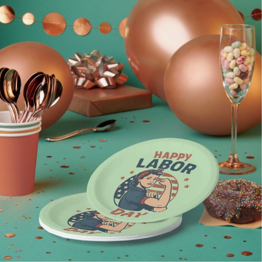 Dag van de Arbeid Feest Borden Papieren Bordje (Multi)