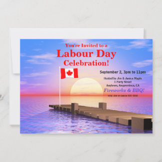 Dag van de Arbeid-feest Canadese vlag op de steige Kaart