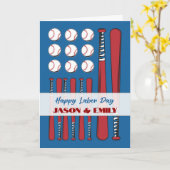 Dag van de Arbeid Gepersonaliseerde Honkbal Vlag R Kaart (Gele Bloem)