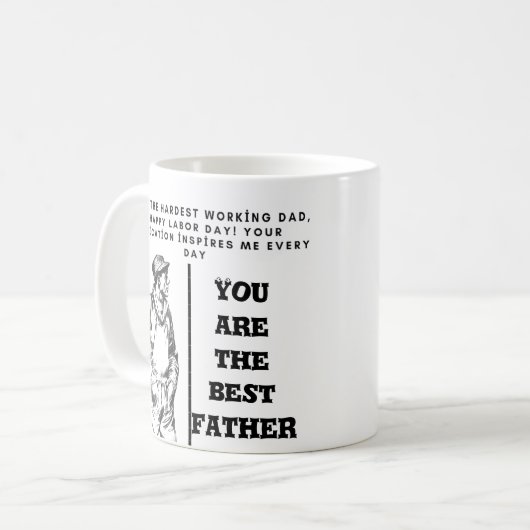 Dag van de Arbeid Gift voor Papa" Mok (Voorkant links)