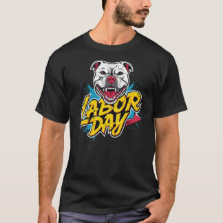 Dag van de Arbeid Hond Glimlach gezicht T-shirt