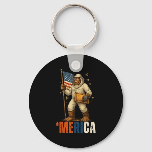 Dag van de Arbeid imker Bigfoot Honey Worker Ameri Sleutelhanger (Voorkant)