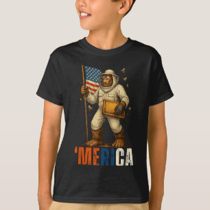 Dag van de Arbeid imker Bigfoot Honey Worker Ameri T-shirt