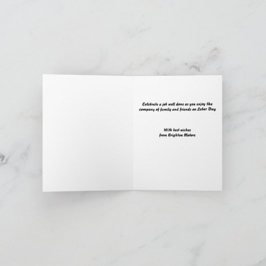 Dag van de Arbeid kaart van Bedrijf aan Arbeider b (Binnen)