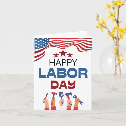 Dag van de Arbeid kaart van Bedrijf aan Arbeider b (Gele Bloem)