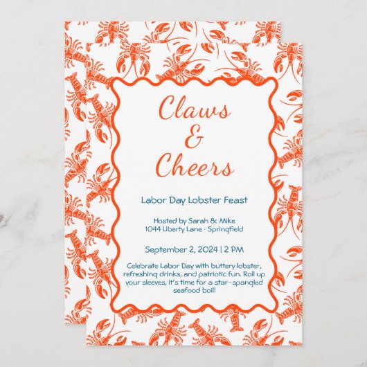 Dag van de Arbeid Kreeft Kook Uitnodiging – Patrio (Voorkant / Achterkant)