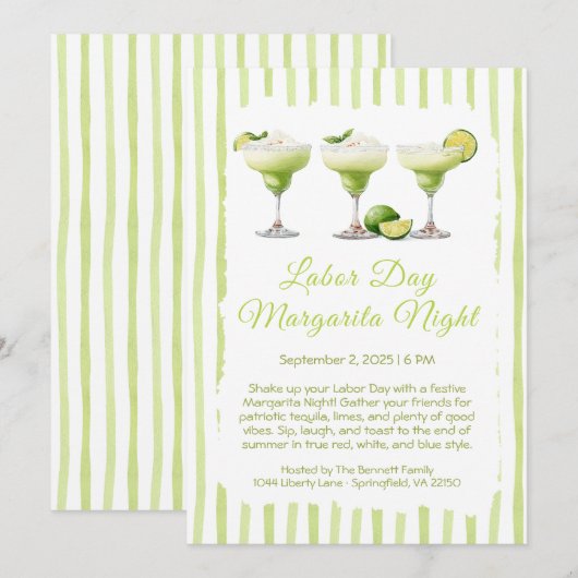 Dag van de Arbeid Margarita Uitnodiging - Patriott (Voorkant / Achterkant)