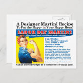 Dag van de Arbeid Martini Cocktail Recept Briefkaa Briefkaart (Voorkant / Achterkant)
