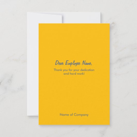 Dag van de Arbeid Medewerker Appreciatie Dank U Ka Bedankkaart (Achterkant)