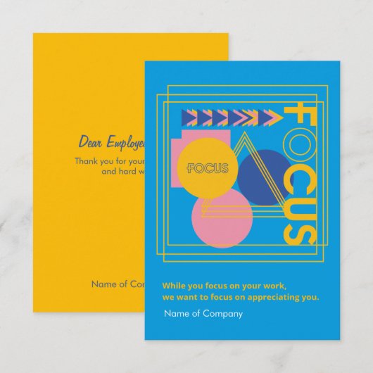 Dag van de Arbeid Medewerker Appreciatie Dank U Ka Bedankkaart (Voorkant / Achterkant)