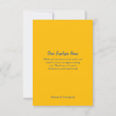 Dag van de Arbeid Medewerker Appreciatie Dank U Ka Bedankkaart (Achterkant)