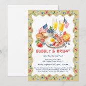 Dag van de Arbeid Mimosa Brunch Uitnodiging – Patr (Voorkant / Achterkant)