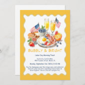 Dag van de Arbeid Mimosa Brunch Uitnodiging – Patr (Voorkant / Achterkant)