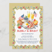 Dag van de Arbeid Mimosa Brunch Uitnodiging – Patr (Voorkant / Achterkant)