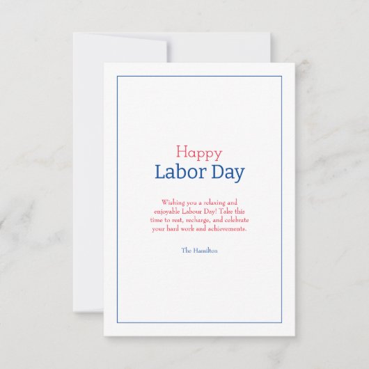 Dag van de Arbeid Minimalistisch Bedankkaart (Voorkant)