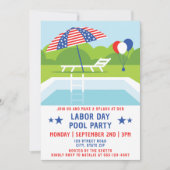 Dag van de Arbeid Pool Party Sterren en Strepen Mo Kaart (Voorkant)