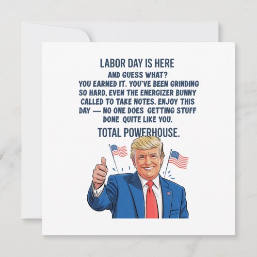 Dag van de Arbeid Trump Feestdagenkaart (Voorkant)