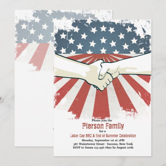 Dag van de Arbeid & Uitnodiging BBQ (Voorkant / Achterkant)