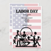 Dag van de Arbeid uitnodiging voor BBQ (bewerkbaar (Voorkant / Achterkant)