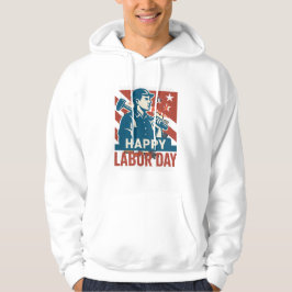  Dag van de Arbeid USA Retro Poster Style Hoodie