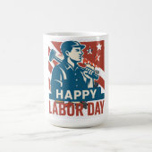  Dag van de Arbeid USA Retro Poster Style Koffiemok (Center)