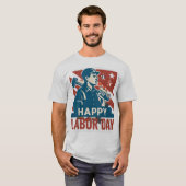  Dag van de Arbeid USA Retro Poster Style T-shirt (Voorkant volledig)