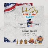 Dag van de arbeid vakantie kaart rood wit blauw BB (Voorkant / Achterkant)