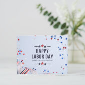 Dag van de Arbeid van de Rode en Blauwe Sterren Feestdagenkaart (Staand voorkant)