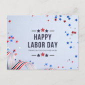 Dag van de Arbeid van de Rode en Blauwe Sterren Feestdagenkaart (Voorkant)