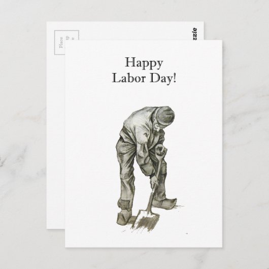 Dag van de Arbeid Van Gogh Werken Man Tekening Briefkaart (Voorkant / Achterkant)