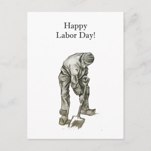 Dag van de Arbeid Van Gogh Werken Man Tekening Briefkaart (Voorkant)