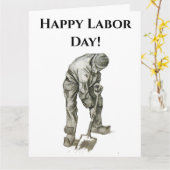 Dag van de Arbeid Van Gogh Werken Man Tekening Kaart (Gele Bloem)