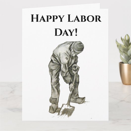 Dag van de Arbeid Van Gogh Werken Man Tekening Kaart (Kleine Plant)