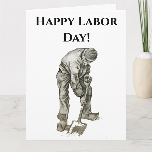 Dag van de Arbeid Van Gogh Werken Man Tekening Kaart (Voorkant)