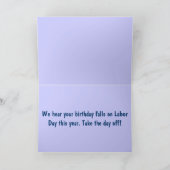 Dag van de Arbeid Verjaardag Kaart (Binnen)