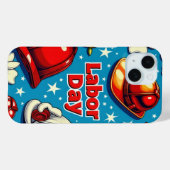 Dag van de Arbeid viering iPhone 15 hoesje (Achterkant (horizontaal))