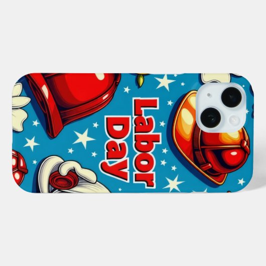 Dag van de Arbeid viering iPhone 15 hoesje (Achterkant (horizontaal))