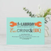 Dag van de Arbeid Wrench uitnodiging (Staand voorkant)