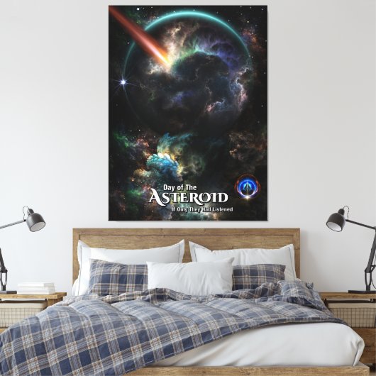 Dag van de Asteroïde SciFi Fractal Art Canvas Afdruk (Insitu (Slaapkamer))