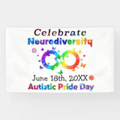 Dag van de Autistische Pride Neurodiversiteit vier Spandoek (Horizontaal)