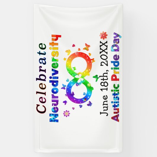 Dag van de Autistische Pride Neurodiversiteit vier Spandoek (Verticaal)