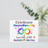 Dag van de Autistische Pride van de Neurodiversite Briefkaart (Staand voorkant)