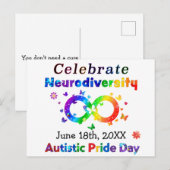 Dag van de Autistische Pride van de Neurodiversite Briefkaart (Voorkant / Achterkant)