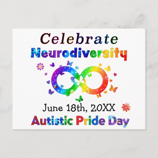 Dag van de Autistische Pride van de Neurodiversite Briefkaart (Voorkant)