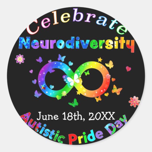 Dag van de Autistische Pride van de Neurodiversite Ronde Sticker (Voorkant)