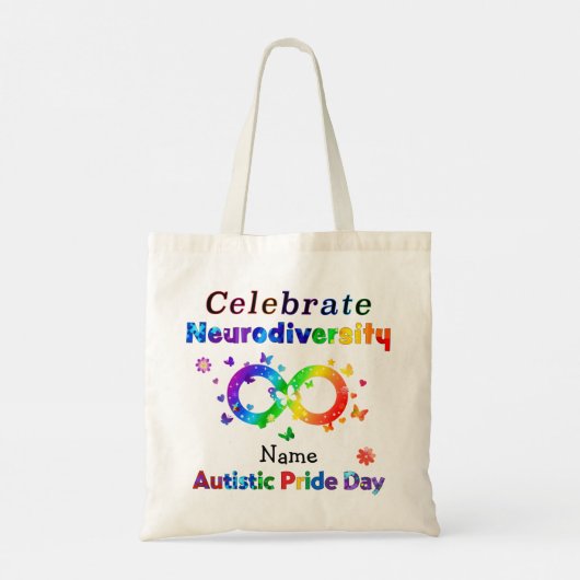 Dag van de Autistische Pride van de Neurodiversite Tote Bag (Achterkant)