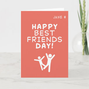 Dag van de beste vrienden wenskaart. 8 juni kaart