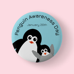 Dag van de bewustwording van de Blauwe Pinguïn Ronde Button 5,7 Cm