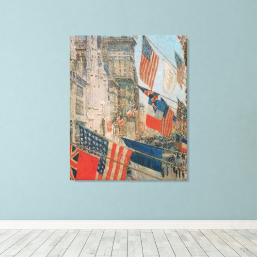 Dag van de bondgenoten, mei 1917, Childe Hassam,   Canvas Afdruk (Insitu (Houten vloer))