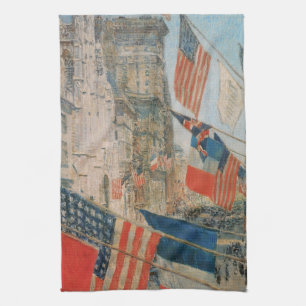 Dag van de bondgenoten, mei 1917, Childe Hassam,   Theedoek